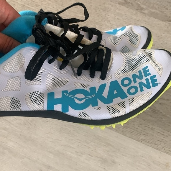 HOKA ONE ONE W ROCKET MD Track racing spikes. Size 10.5 teal blue‎ white - Picture 8 of 9